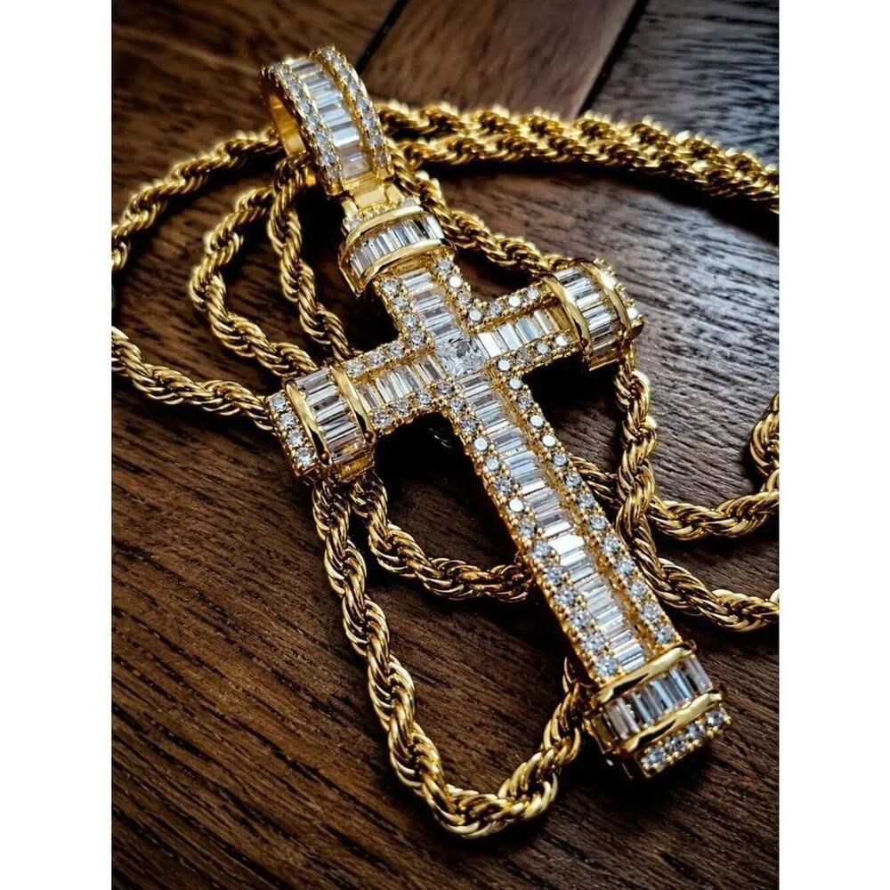 Luxury Baguette Cross Necklace